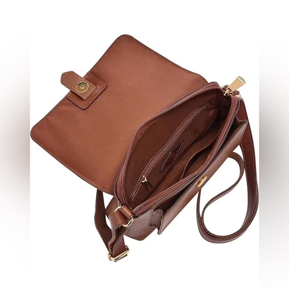 Fossil Kinley Small Leather Crossbody Bag, Brown New with tags - Picture 3 of 7